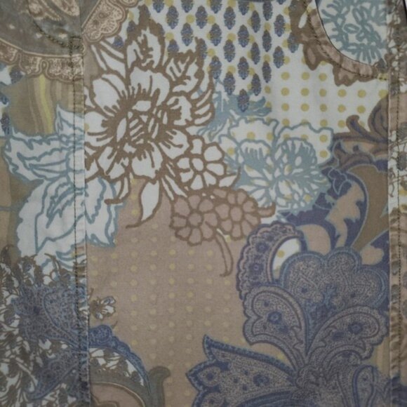 Ann Taylor Mix Print Denim Skirt Vintage Boho - Picture 8 of 11